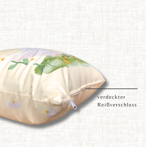 SALE – Kinderkissen Gänse & Gänseblümchen | Velours