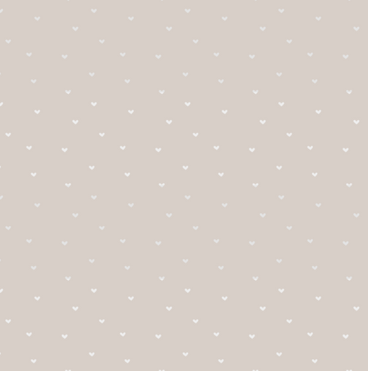 Muster Beige mit weißen Herzchen