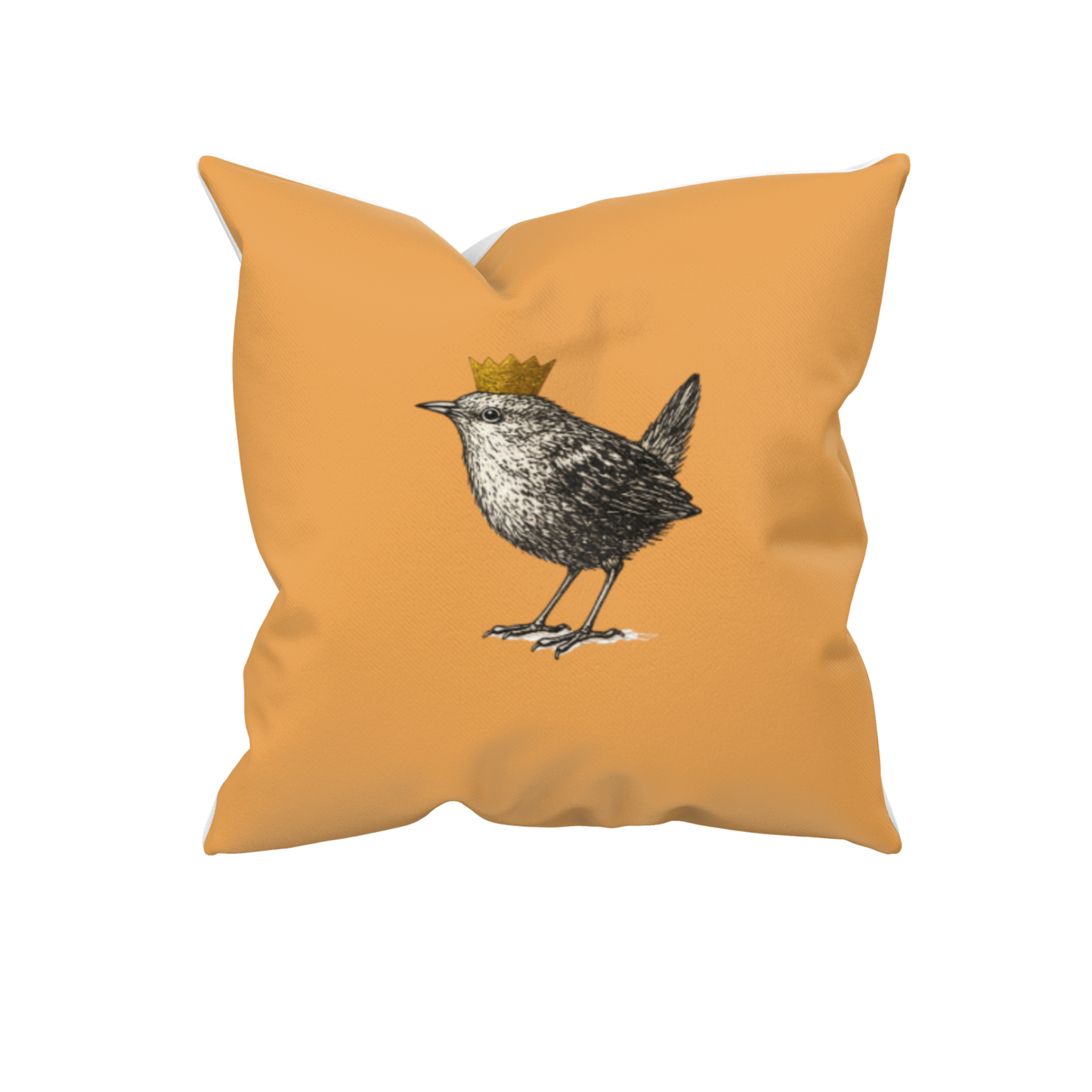 Dekokissen mit Vogelmotiv | Ocker