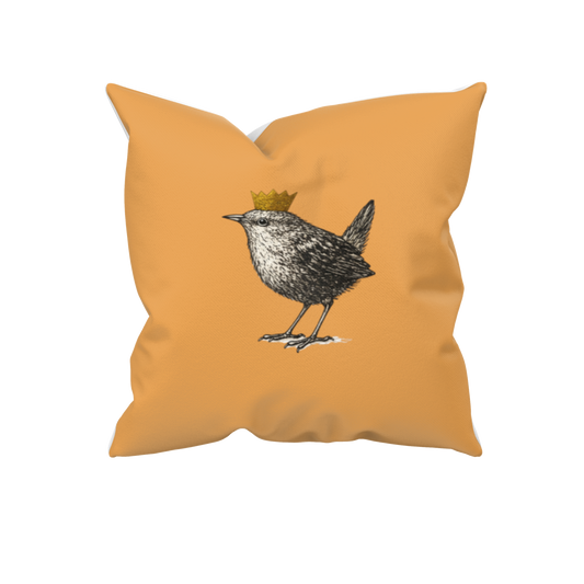 Dekokissen mit Vogelmotiv | Ocker