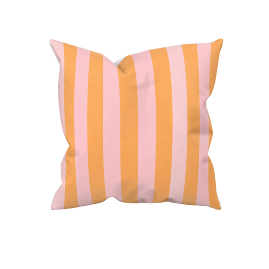 Dekokissen mit Streifen | Rosé-Orange