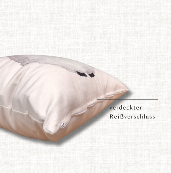 SALE – Kinderkissen Baumwolle 40x40 in hellem Taupe