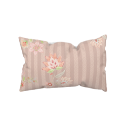 Dekokissen mit floralem Muster & Streifen | Rosé-Beige