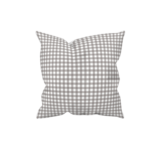 Dekokissen mit Vichy-Karo Muster in Taupe
