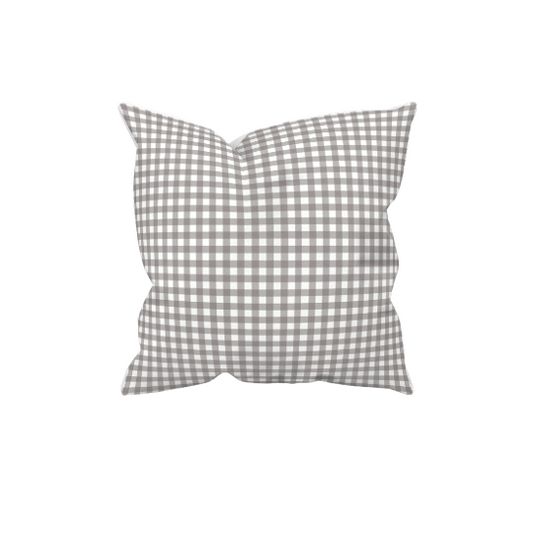 Dekokissen mit Vichy-Karo Muster in Taupe