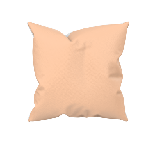 Apricotfarbenes unifarbenes Dekokissen 40x40 mit weicher Leinenoptik, Vorder- und Rückseite einfarbig.