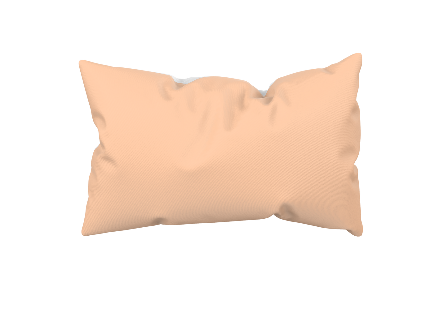 Apricotfarbenes unifarbenes Dekokissen 60x40 mit weicher Leinenoptik, Vorder- und Rückseite einfarbig.
