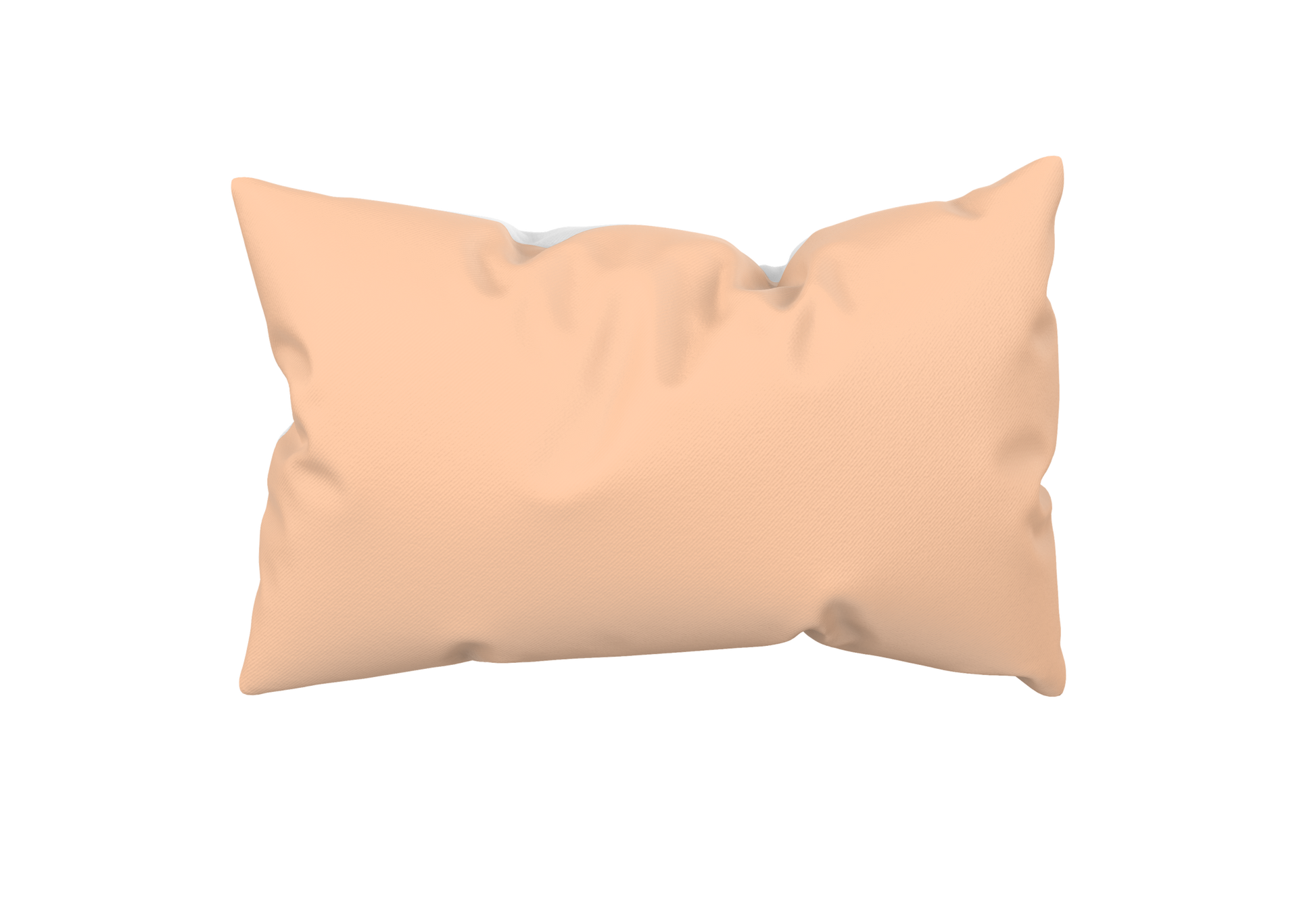 Apricotfarbenes unifarbenes Dekokissen 60x40 mit weicher Leinenoptik, Vorder- und Rückseite einfarbig.