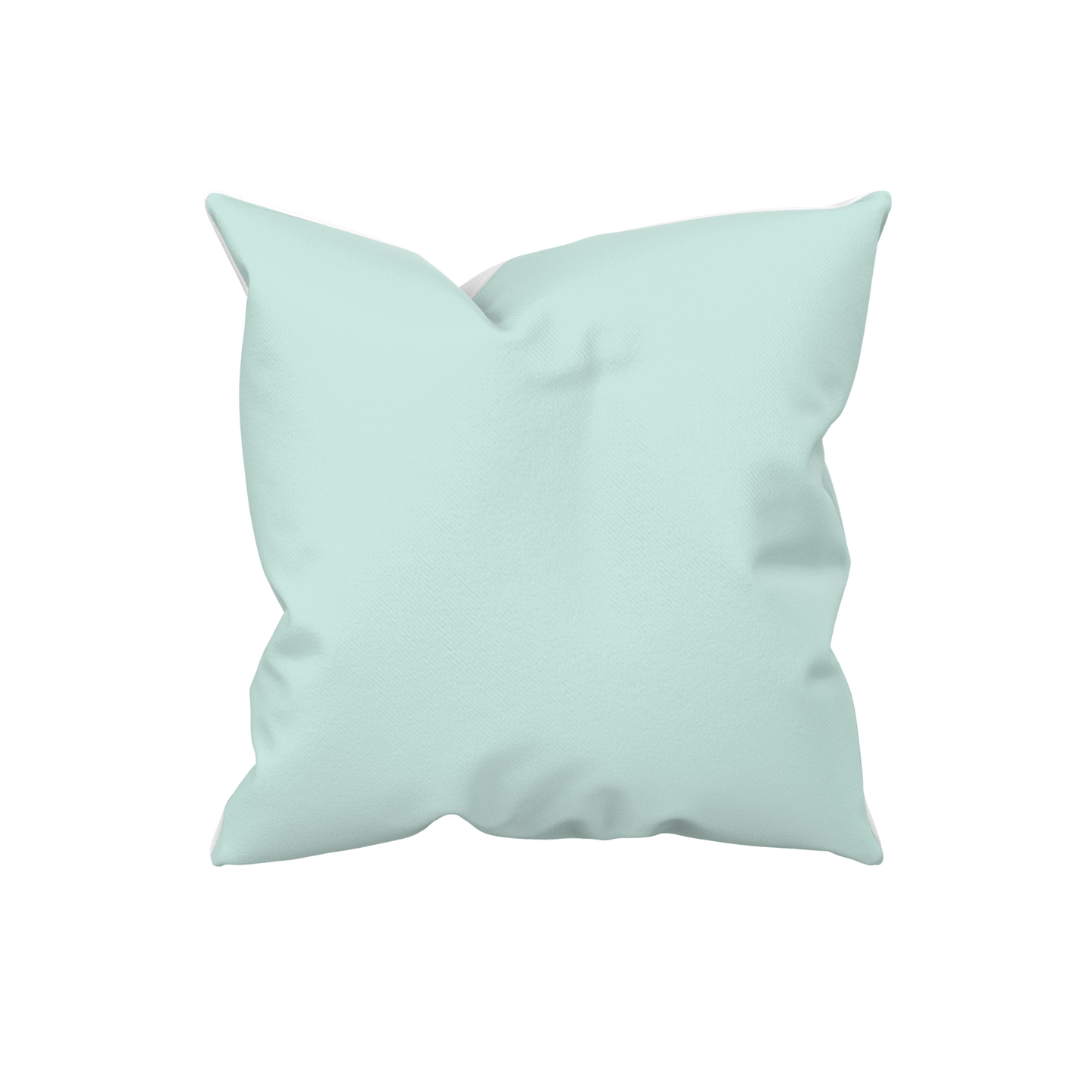 Unifarbenes Dekokissen in Aqua-Blau. Kissenhülle im Küstenstil für Sofa, Bett, Ferienwohnung, Ferienhaus und modernes Wohnen an der Ostsee.