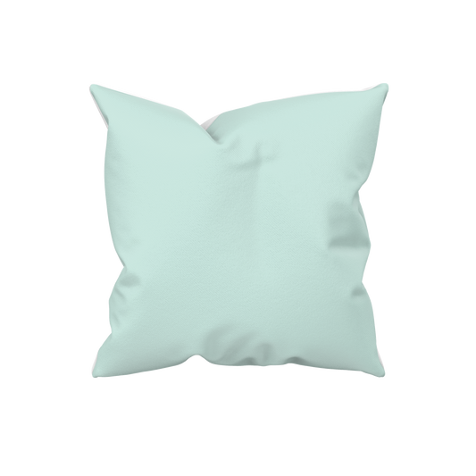 Unifarbenes Dekokissen in Aqua-Blau. Kissenhülle im Küstenstil für Sofa, Bett, Ferienwohnung, Ferienhaus und modernes Wohnen an der Ostsee.