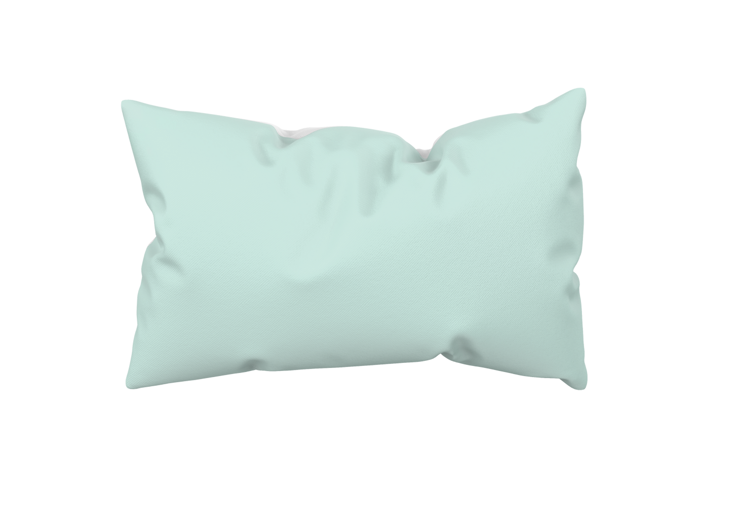Unifarbenes Dekokissen in Aqua-Blau im Format 40x60 cm. Zeitlose Kissenhülle für Sofa, Bett, Ferienwohnung, Ferienhaus und Wohnen im Küstenstil an der Ostsee.