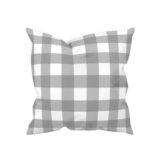 Kariertes Kissen in Grau und Weiß 40 x 40 cm – Dekokissen mit Karomuster im modernen Landhausstil von Kissenglück