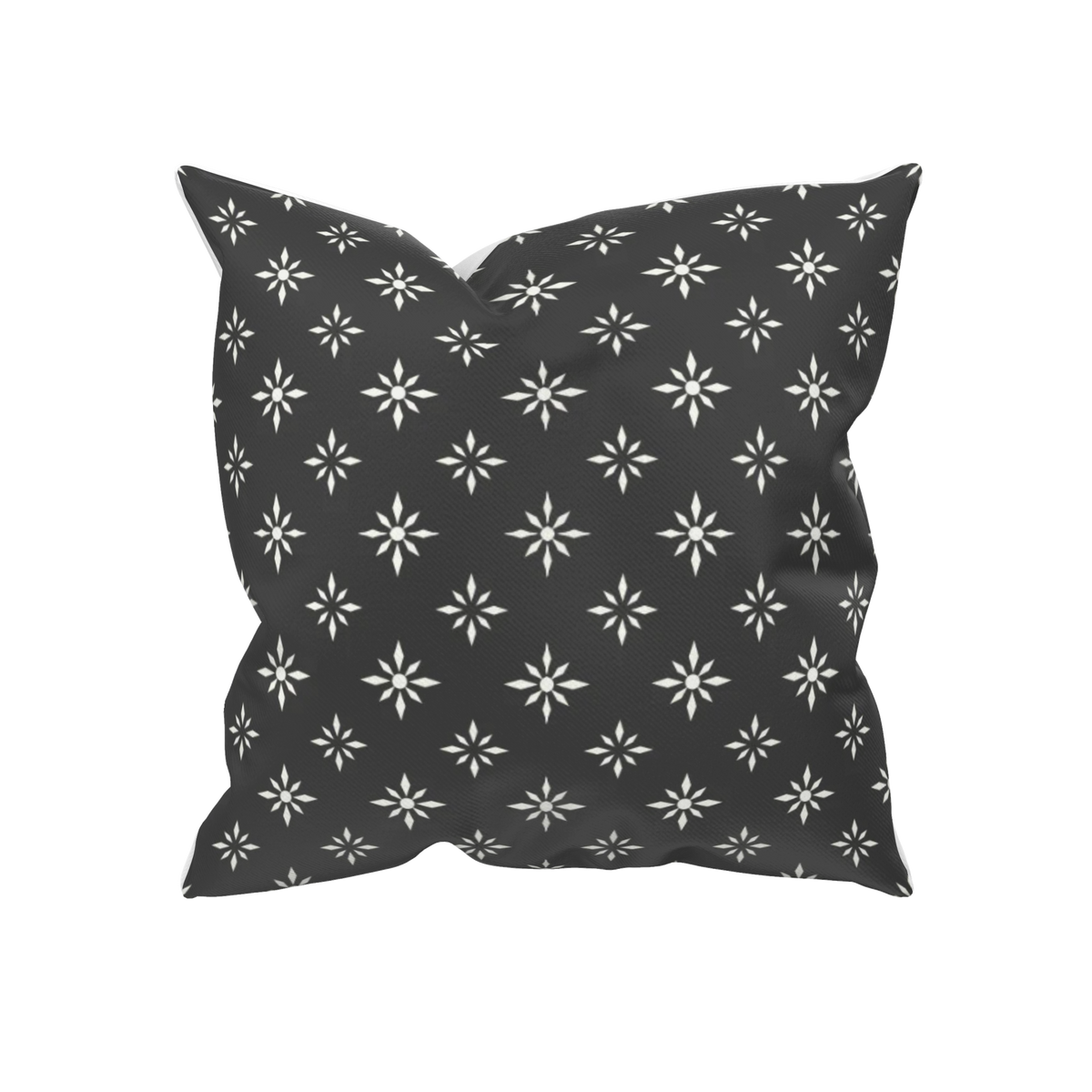 Nordstern Kissen 40 x 40 cm in Anthrazit und Weiß mit nordischem Sternmuster – Dekokissen im skandinavischen Stil von Kissenglück