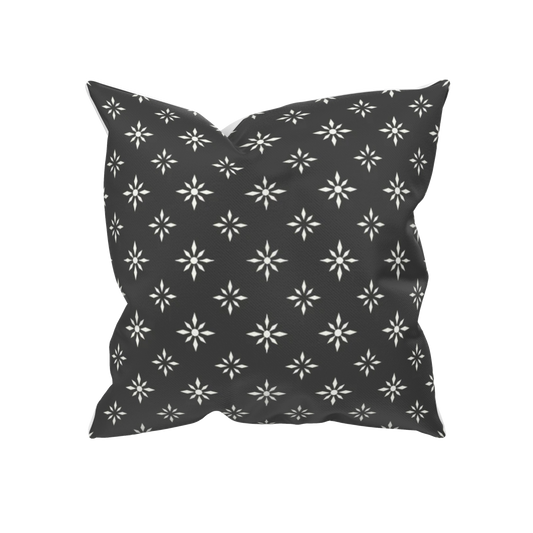 Nordstern Kissen 40 x 40 cm in Anthrazit und Weiß mit nordischem Sternmuster – Dekokissen im skandinavischen Stil von Kissenglück